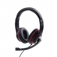 CASQUE+MICRO NOIR/ROUGE JACK 3,5mm