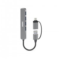Port Designs 900161 hub & concentrateur USB 2.0 Type-A 5000 Mbit/s Argent