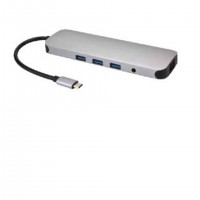 MCL USB3C-554 station d'accueil Avec fil USB 3.2 Gen 1 (3.1 Gen 1) Type-C Noir, Argent