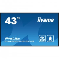 iiyama LH4360UHS-B2AG Écran d'affichage dynamique Carte A numérique 108 cm (42.5") LED Wifi 500 cd/m² 4K Ultra HD Noir Intégré d