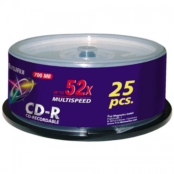 Fujifilm CD-R 700MB 52X 25-spindle, 700 Mo, 25 pièce(s), 80 min ...