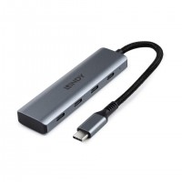 Lindy 43414 hub & concentrateur USB 3.2 Gen 2 (3.1 Gen 2) Type-C 10000 Mbit/s Gris