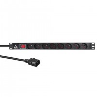 Lanview LVR-2MSCH-SW-C13-8 unit&eacute; de distribution d'&eacute;nergie 8 sortie(s) CA 1U Noir