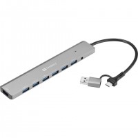 Sandberg 136-66 hub & concentrateur USB 3.2 Gen 1 (3.1 Gen 1) Type-A + Type-C 5000 Mbit/s