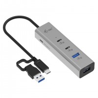 i-tec Metal CAHUBMETAL2A2CPD hub & concentrateur USB 3.2 Gen 1 (3.1 Gen 1) Type-A + Type-C 5000 Mbit/s Argent