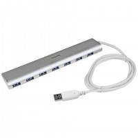 StarTech.com ST73007UA hub & concentrateur USB 3.2 Gen 1 (3.1 Gen 1) Type-A 5000 Mbit/s Argent, Blanc