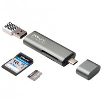PNY R-TC-UA-3N1E01-RB lecteur de carte m&eacute;moire USB 3.2 Gen 1 (3.1 Gen 1) Type-C M&eacute;tallique
