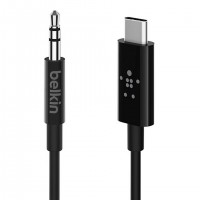 Belkin RockStar&trade; 3.5mm Audio Cable with USB-C&trade; Connector c&acirc;ble audio USB C 3,5mm Noir
