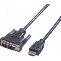 Value 11995516 1,5 m DVI-D HDMI Type A (Standard) Noir