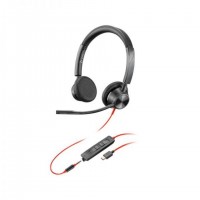 HP Poly Blackwire 3325 Stereo USB-C Headset +3.5mm Plug +USB-C/A Adapter