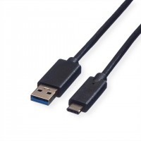 ROLINE 11.02.9011 c&acirc;ble USB USB 3.2 Gen 1 (3.1 Gen 1) USB A USB C Noir