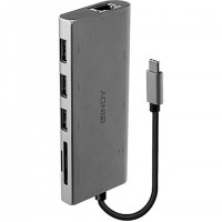 Lindy 43278 station d'accueil USB 3.2 Gen 1 (3.1 Gen 1) Type-C Gris