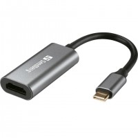 Sandberg 136-12 c&acirc;ble vid&eacute;o et adaptateur USB Type-C Aluminium, Blanc