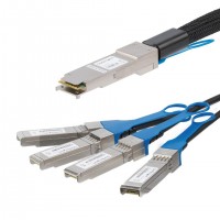 StarTech.com QSFP4SFPPC3M c&acirc;ble InfiniBand et &agrave; fibres optiques 1 m QSFP+ 4x SFP+ Noir