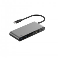 Belkin INC024HQSGY hub & concentrateur USB Type-C 10000 Mbit/s Gris