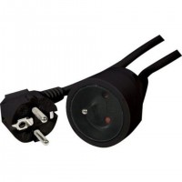 Rallonge secteur tripolaire noire - 10,0 m