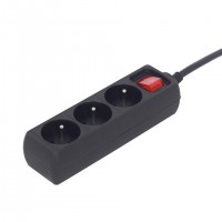 Gembird EG-PSU3F-01 protection surtension Noir 3 sortie(s) CA 230 V 0,6 m
