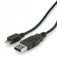 ROLINE 11.02.8755 c&acirc;ble USB USB 2.0 3 m Micro-USB B Noir