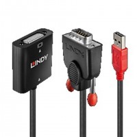 Lindy 38184 c&acirc;ble vid&eacute;o et adaptateur 0,2 m VGA (D-Sub) + USB Noir, Orange