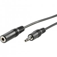 VALUE 3.5mm cable M/F, 3.0m, tin-plated, black c&acirc;ble audio 3 m Noir